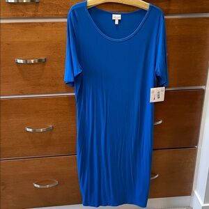 LuLaRoe Royal Blue Dress NWT 2XL extra soft Julia.